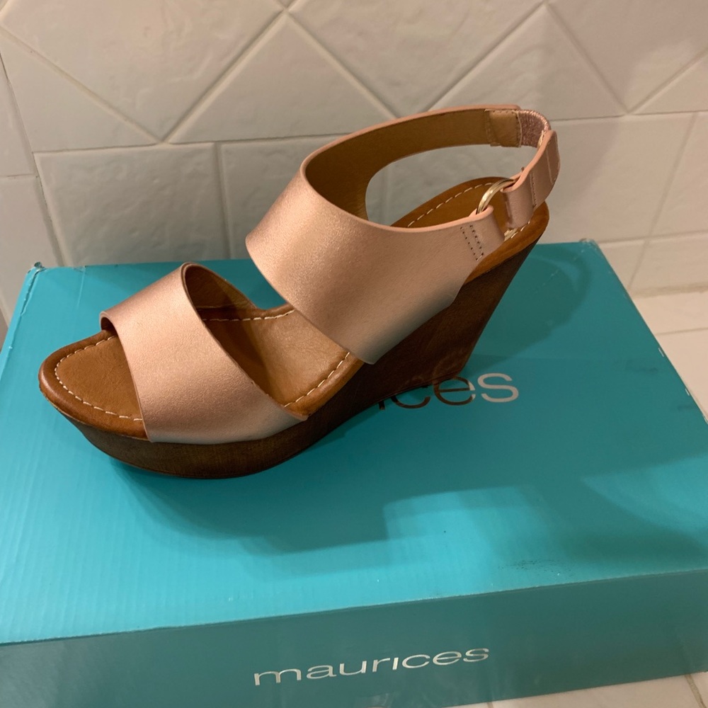 Rose gold wedge wedges